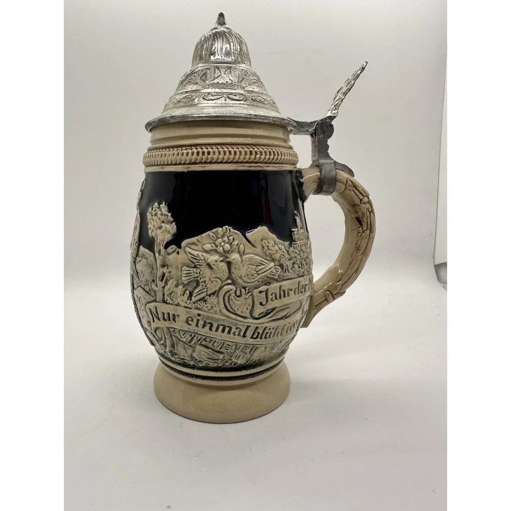 Vintage West German Beer Stein With Pewter‎ Lid EUC! Vintage
